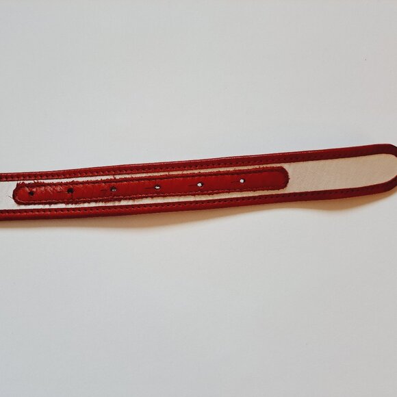 Dolce & Gabbana Red White Leather Synthetic Belt Size 75 main image 8